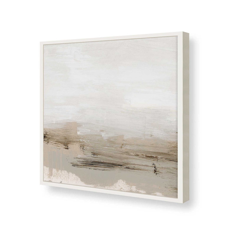 Lignes de terre subtiles II, H 21,5 po x l 21,5 po, Cadre ouvert à coins ouverts, blanc opaque