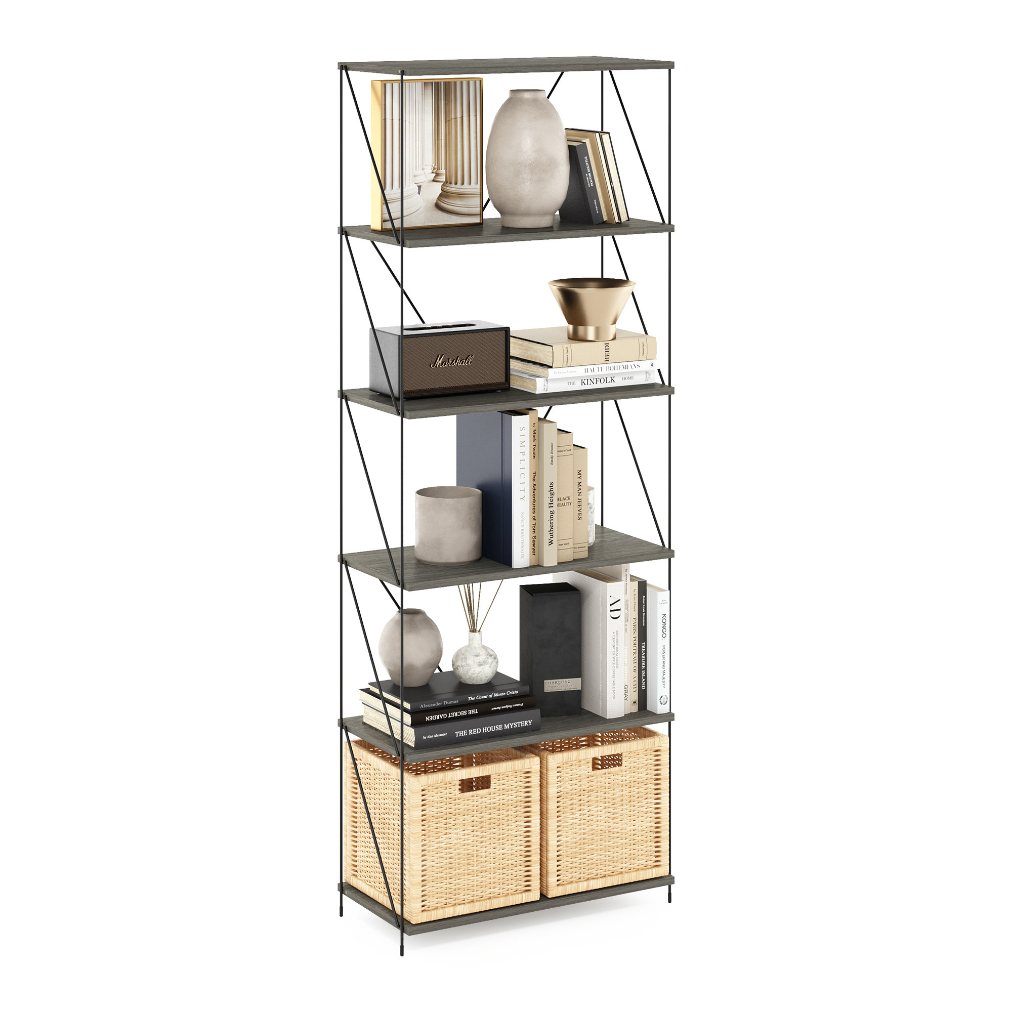 17 Stories Townville Bookcase Wayfair