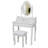 4-Drawer Vanity Desk Set With Mirror & Cushioned Stool-426877770