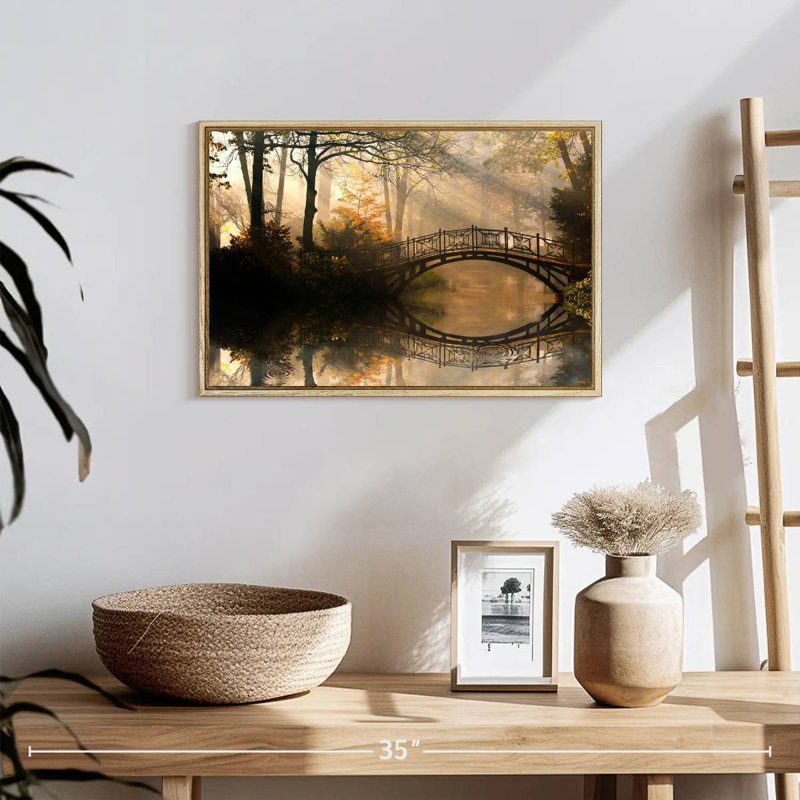 Pont Misty Park, 19 po x 13 po, Cadre flottant en bois naturel