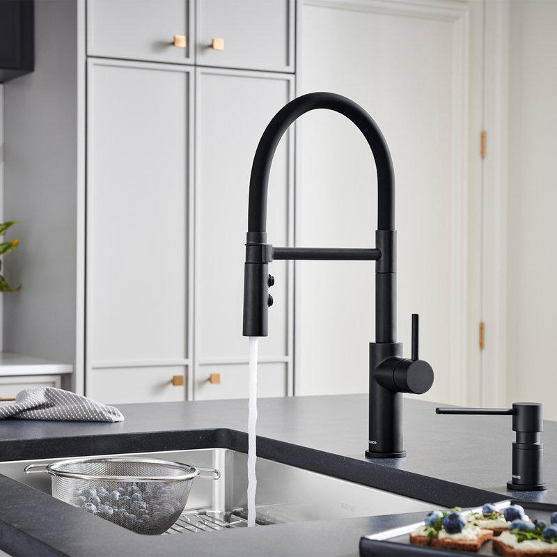 Robinet de cuisine Catris Flexo Semi-Pro, Noir mat