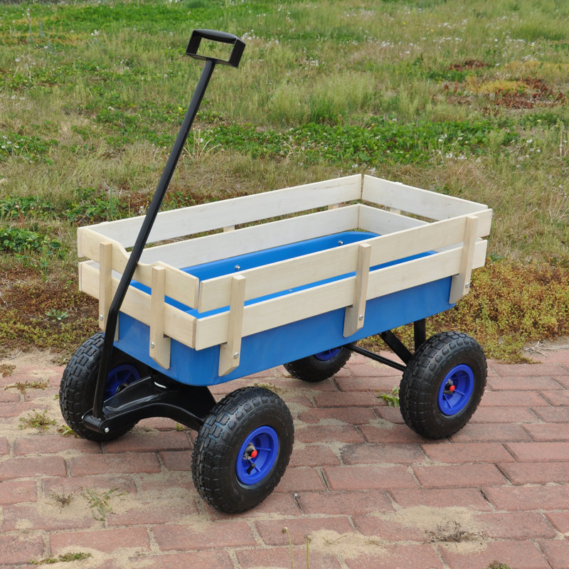 Chariot de jardin pour l'extérieur, H 20,28 po x l 39,37 po x P 19,3 po, Bleu