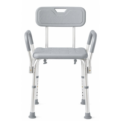 Shower Chair with Backrest and Padded Armrests
