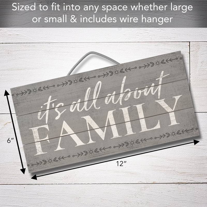 All About Family Slatted Wood Wall Sign