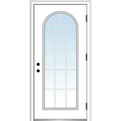 Clear Glass 80'' Flush Steel Front Entry Doors