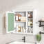 Armoire de salle de bain murale avec miroir - blanc, et rangement en blanc
