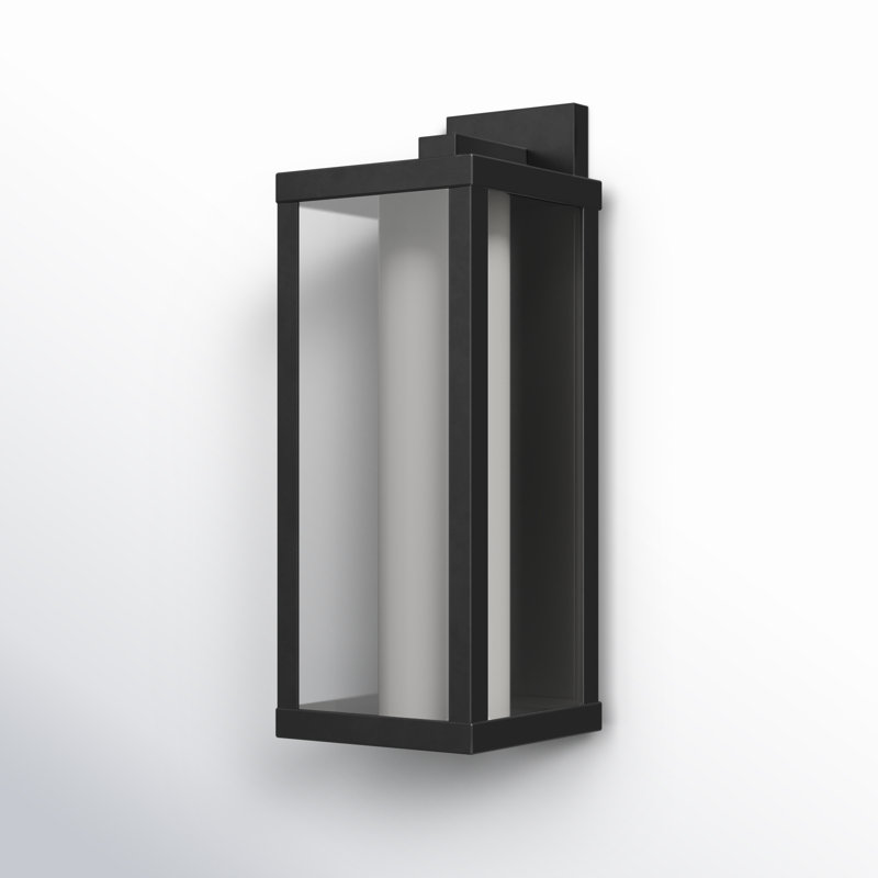 Mercer Black Outdoor Wall Lantern, 16" H x 6.7" W x 5.9" D