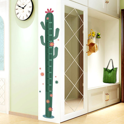 Tableau de croissance croissance Cactus effaceurs muraux plante cactus tableau de hauteur pour échelle autocollants muraux mesure décalcomanies murales dessin animé autocollants règle de hauteur