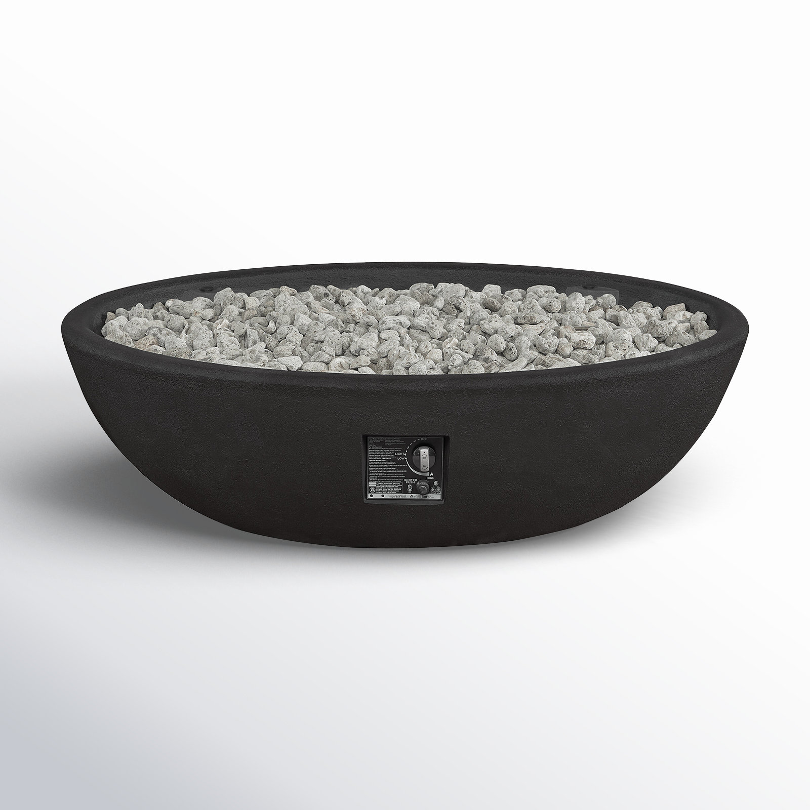 Riverside Oval Fire Pit, 15.25" H x 48.25" W x 28.25" D, Shale