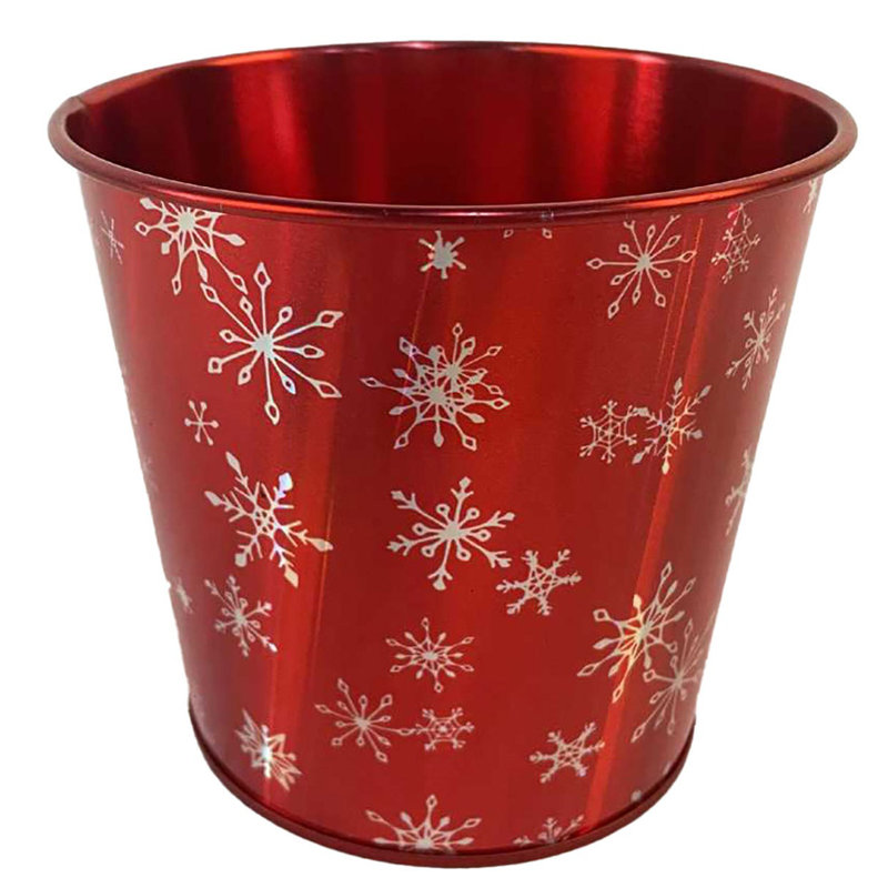 Falling Flakes Printed Metal Planter