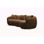 Canapé de salon Mid Century Modern Curved, canapé en tissu Boucle pour chambre à coucher, bureau, appartement, brun-1664845174