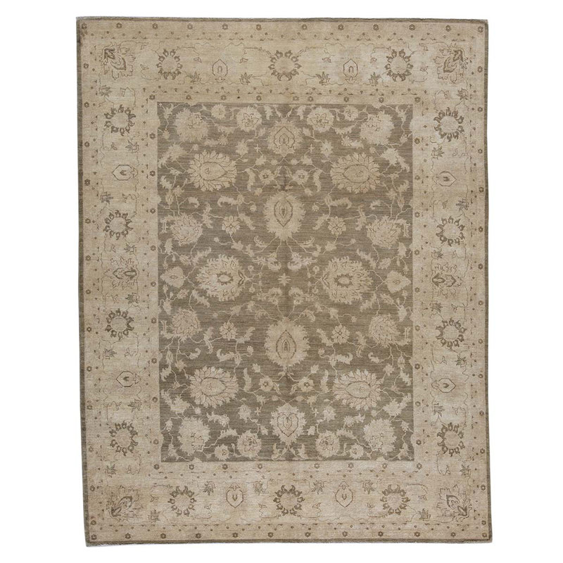 Tapis beige / brun noué à la main de haute qualité et unique