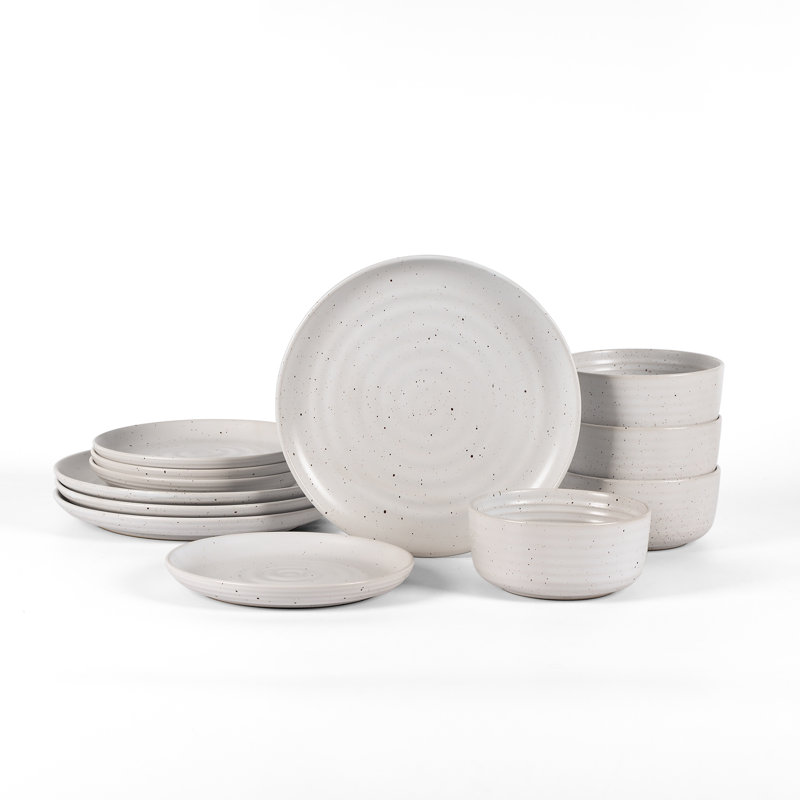 Service de vaisselle Earth & Clay, Blanc, 12