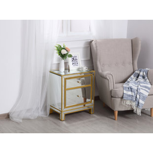  End Table 1 Door 21in. W X 14in. D X 24in. H in Gold