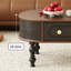 Table basse rétro ovale multifonctionnelle avec rangement