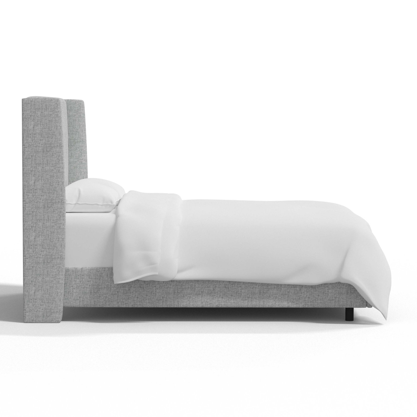 Tilly Upholstered Wingback Bed, Zuma Pumice Textured Linen, Twin