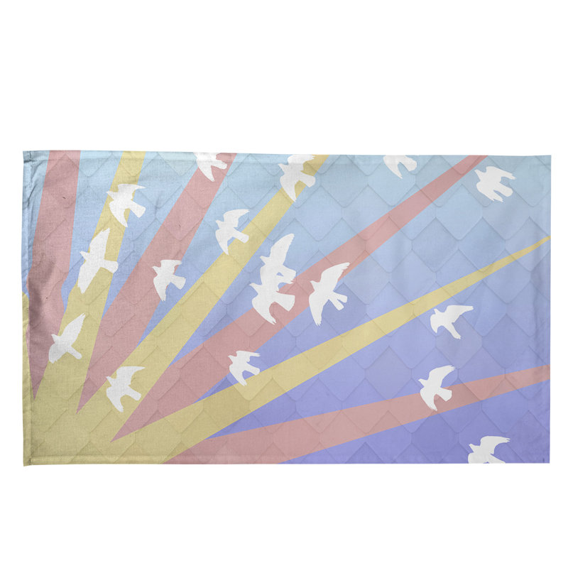 Tea Towel Kitchen Towel, Cotton Twill, Purple/Yellow/Orange