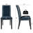 LUMERA Collection Upholstered Parsons Dining Chair with Nailhead Trim, High Back Faux Leather Side Chair, Blue-1840521166