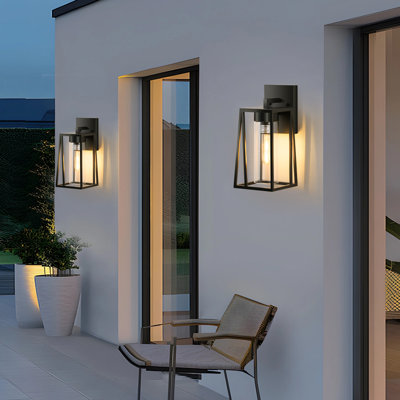 Stylish Wall Light Modern Outdoor Porch Light 2-Pack (No Bulbs)