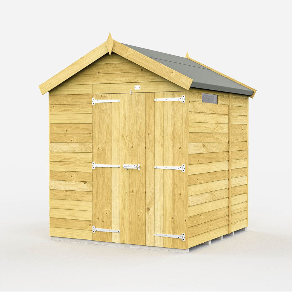 7ft x 5ft Apex Security Shed - Double Door