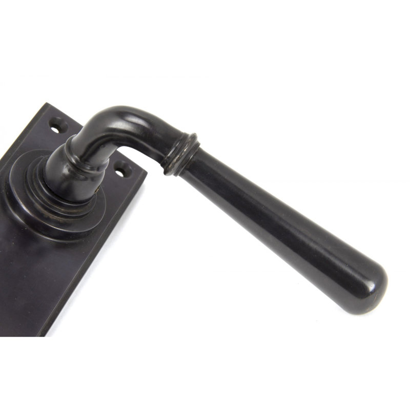 Newbury Lock Door Handle Kit, Aged Bronze