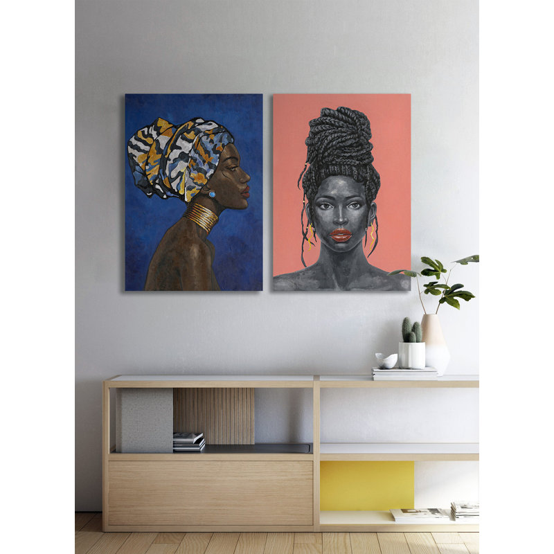 African Girls - 2 Piece Wrapped Canvas Print