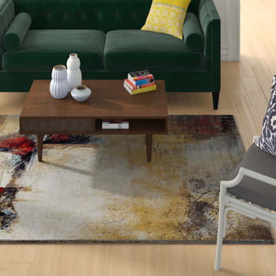 Tapis blanc à motif abstrait Carruthers