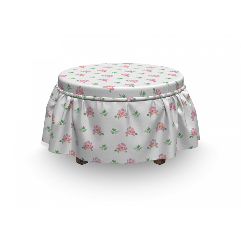 Housse pour repose-pieds plumeria, Rose clair / vert pâle