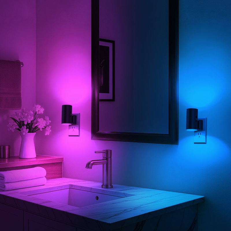 2 Pcs  Cylinder Night Light, Black