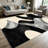 1PC Abstract Wavy Black Grey Beige Geometric area rugs for Living Room, Soft and Comfortable, Suitable for all seasons, easy-to-maintain, machine washable Indoor floor mat, Under Table Farmhouse suitable for dining room, bedroom, entryway, home-129886387