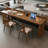 86.61"Light walnut Rectangular Solid Wood desks-109468665