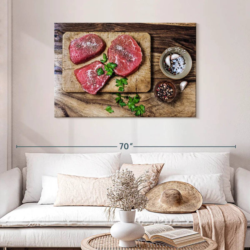 Seasoned Beef Cuts, 30" H x 45" W