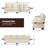 122" Waterproof Chenille Sofa with Collapsible Table, 4-Seat Sectional Upholstered Couch with Two Throw Pillows for Living Room, Apartment-226651409