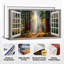  Printemps, art mural, fenêtre, forêt sereine, nature sereine, décoration murale, fenêtre, paysage, estampes d'art pour le salon, 20 x 40 pouces-829448598