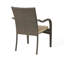 Chaises empilables pour l'extérieur, 4 pièces, résine brune, structure en fer, coussins d'eau, accoudoirs courbés, profondeur de 25,1 pouces, largeur de 30,06 po, hauteur de 35,47 po pour la terrasse, profondeur du produit, largeur, hauteur