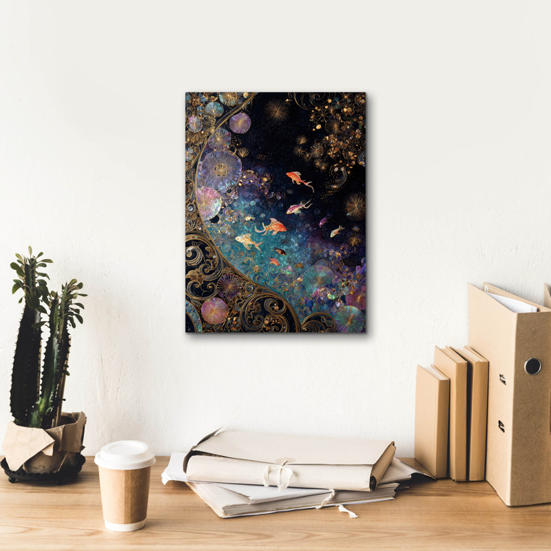  «Koi Galaxy» par Rich Monet, art mural sur toile, 12 po x 16 po, H 16 po x l 12 po
