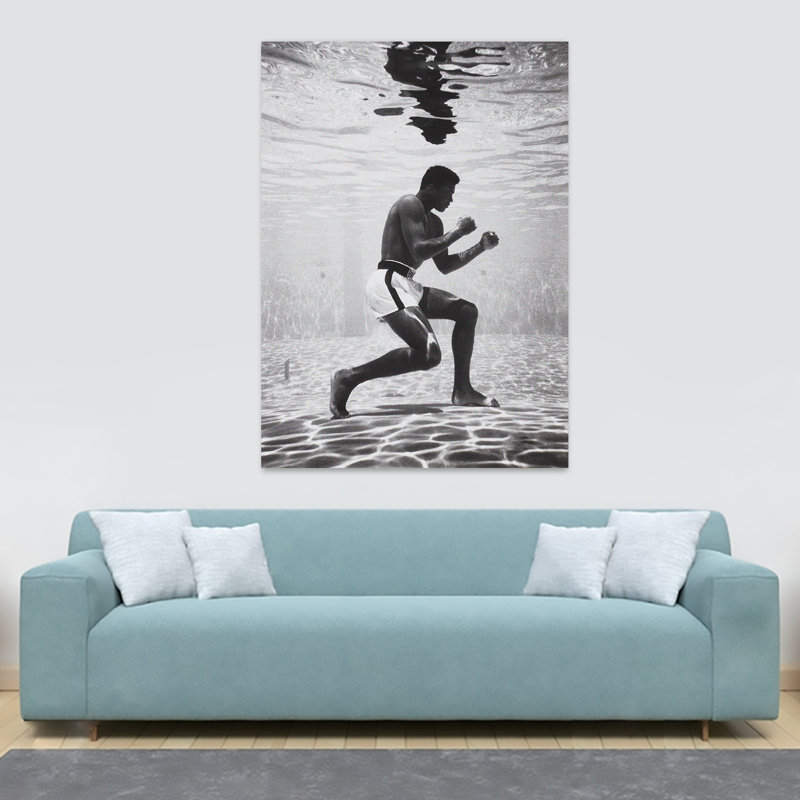 Muhammad Ali Underwater - Wrapped Canvas Print, 84cm H x 120cm W x 3.8cm D