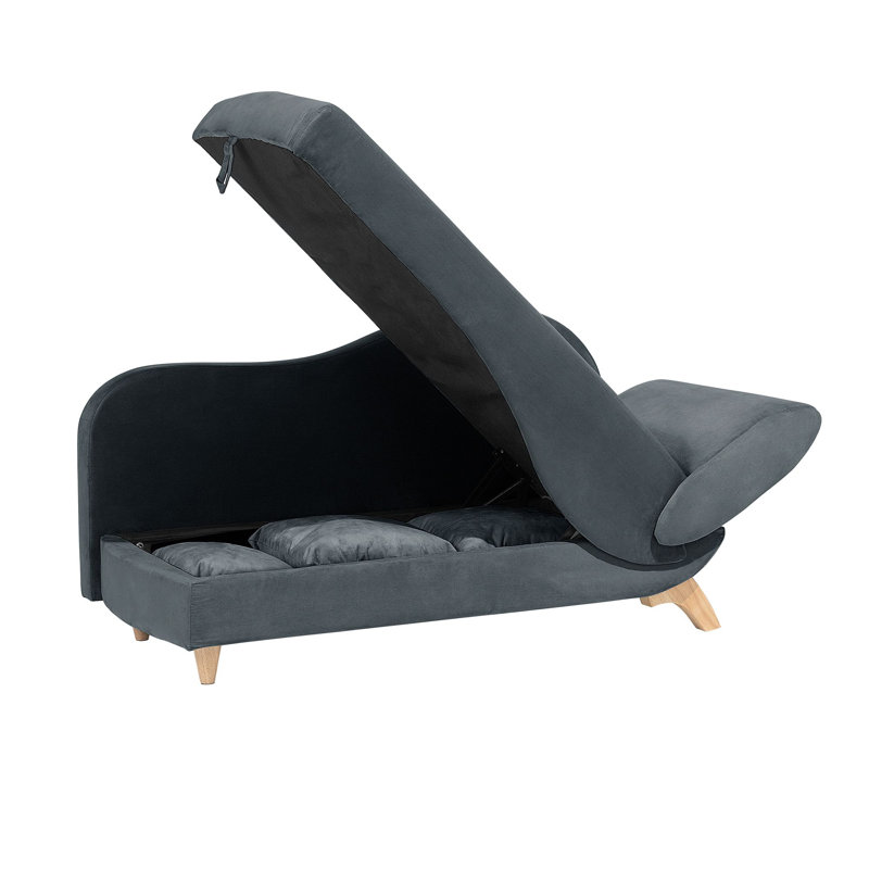 Chaz Upholstered Chaise Lounge, Dark Grey
