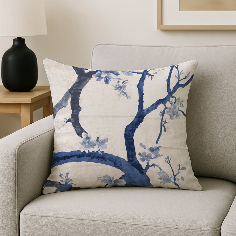 Coussin décoratif intérieur / extérieur bleu Modern Modern, Carré 20 po, Gris floral 6