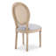 Kairox French Country Upholstered Dining Chairs with Rattan Backrest and  Rubberwood Frame-125177288