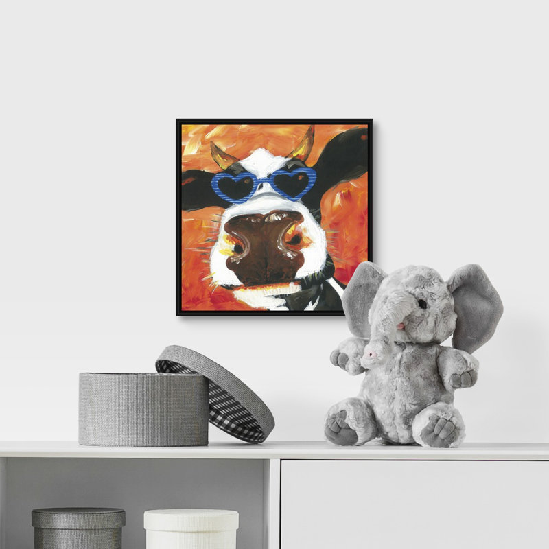 Simone Dapper Animal V Art, Cadre flottant noir, H 12 po x l 12 po x P 1,75 po