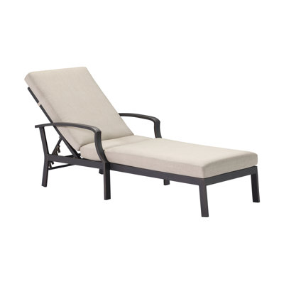 SeeHill Pool Lounge Chair, Aluminum Outdoor Chaise Lounge with Thick Cushion, Outdoor Lounger Pool Furniture with 6-Position Adjustable Backrest, Pati by Latitude Run