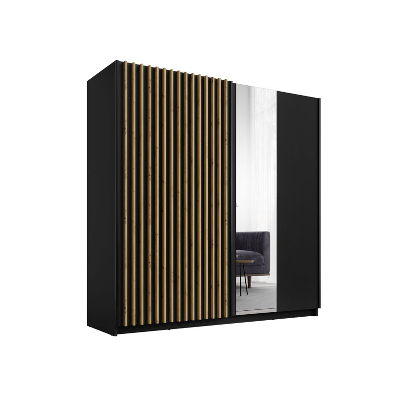 Laminate Wardrobe, Black/Natural