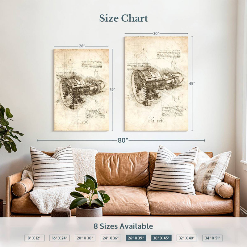Laelle Jet Engine Sepia, 39" H x 26" W