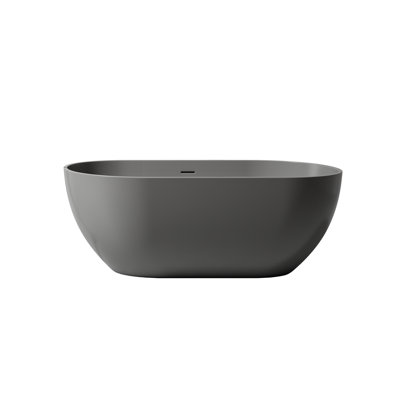 Deep Soak Freestanding Tub Solid Surface Minimalist Design Perfect For Luxurious Baths