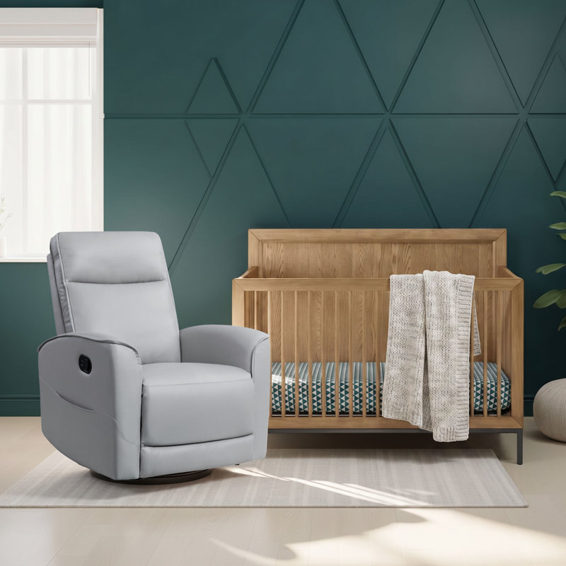 Calvin Leather Manual Glider, gris tourterelle, Gris colombe