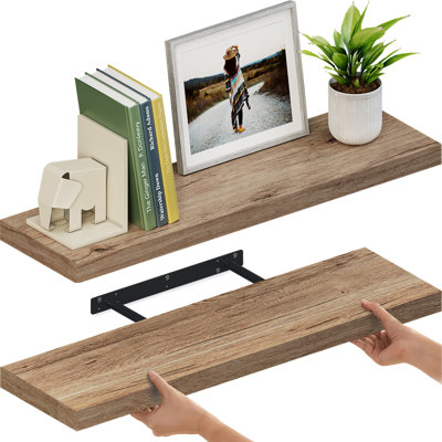 Tablettes murales flottantes Miami, 36 po, tablettes murales en bois, profondeur 8 po