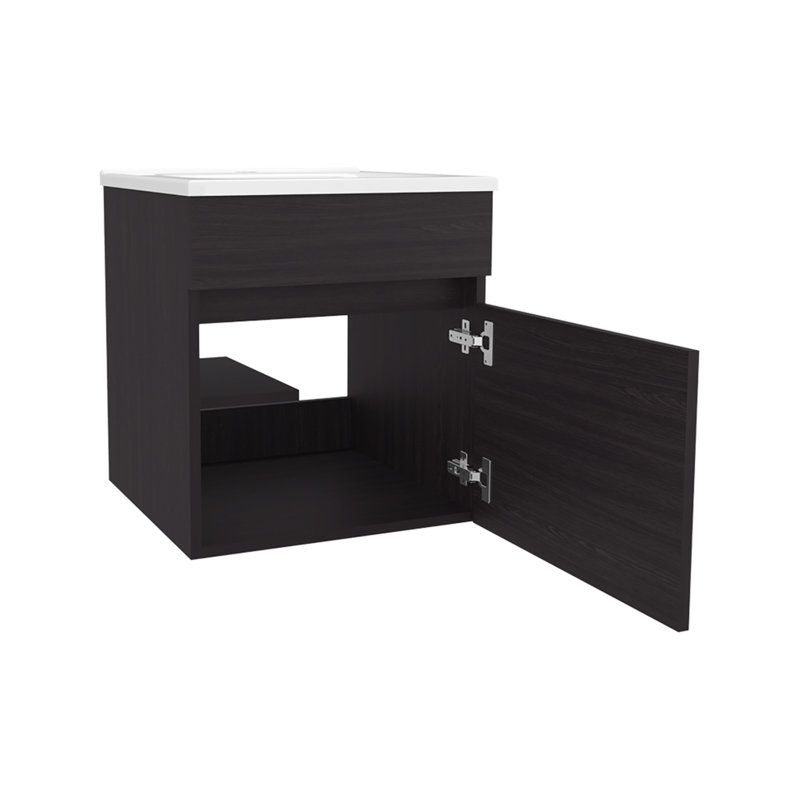 Meuble-lavabo, salle de bain (SANS ROBINET INCLUS), Black