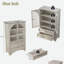 Armoire de rangement vitrée avec 2 tiroirs et tablettes réglables-1267876180
