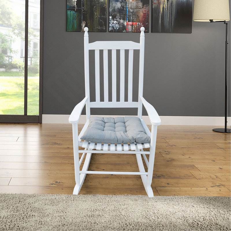 Chaise berçante en bois sans tapis, Blanc